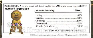 Mother's Day Yello Rose Candy Bar Wrapper Back